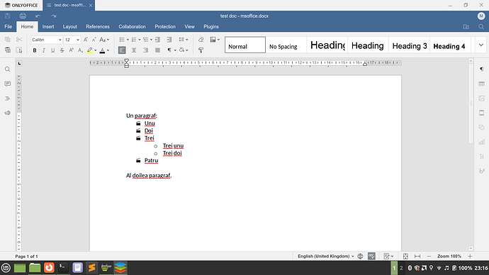 msoffice bullets on onlyoffice linux