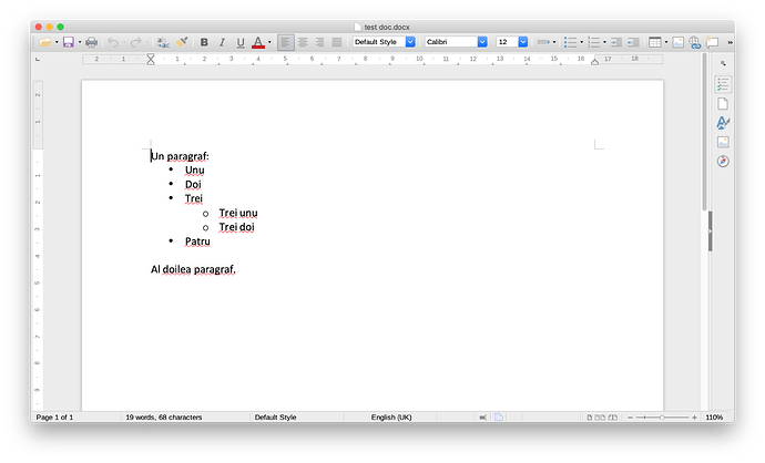 msoffice bullets on libreoffice